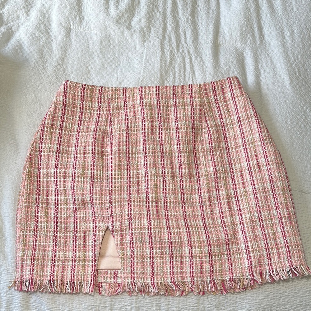 Hello Molly pink plaid skirt